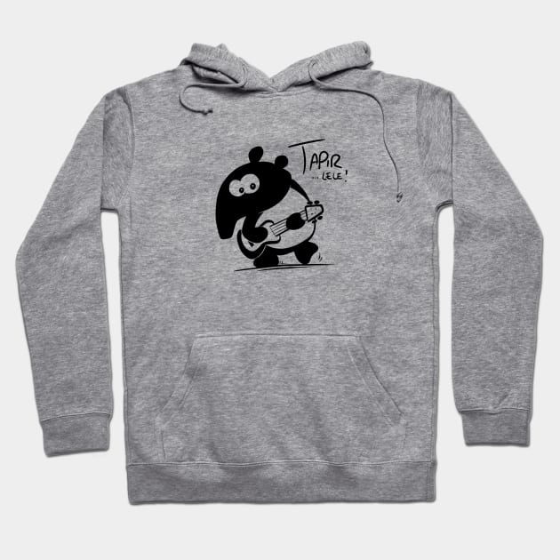 Tapir-lele Funny Cute Musical Hawaii Tapir with Ukulele Hoodie by SkizzenMonster